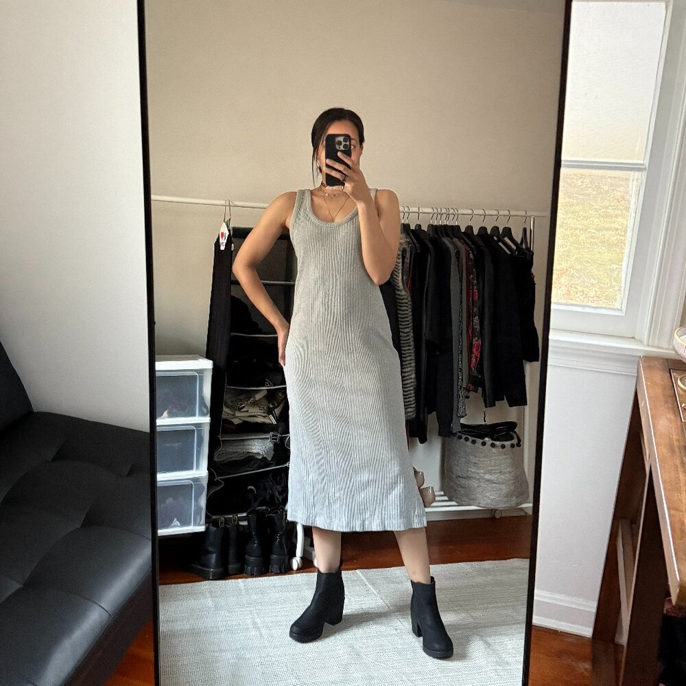 A New Day Grey Knit Midi Dress